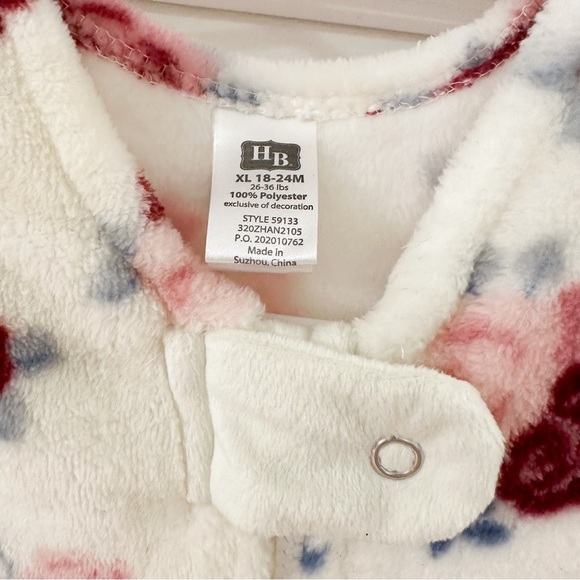 Hudson Baby Plush Sleeping Bag Sack Wearable Blanket Floral White Pink XL 18-24 - Picture 4 of 4